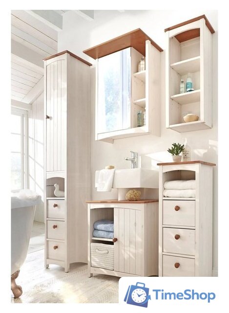  Диприз Шкаф с зеркалом Paula Д.73045.1 (белый воск/черри) - Изображение №3 — Интернет-магазин Time-Shop