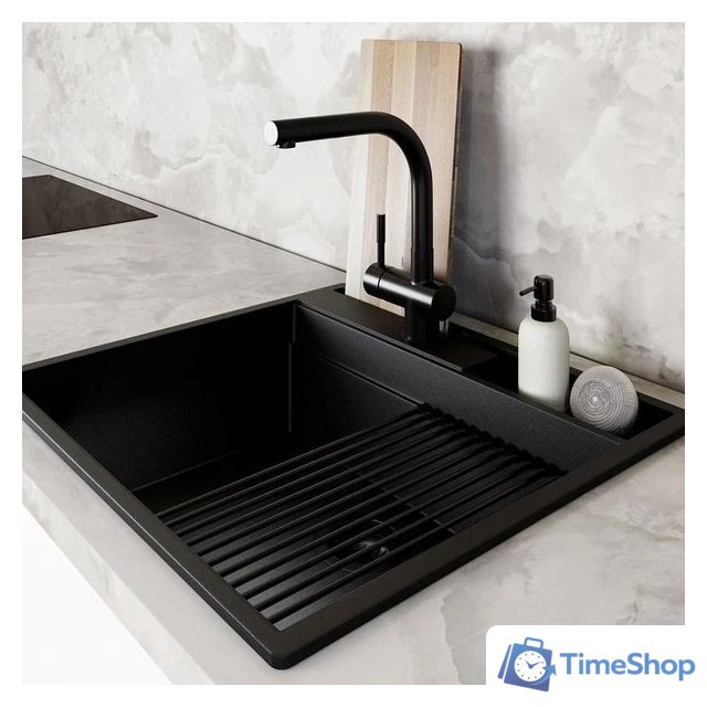 Кухонная мойка Globalo Silvano 60.1 Black/BL Mat - Изображение №6 — Интернет-магазин Time-Shop