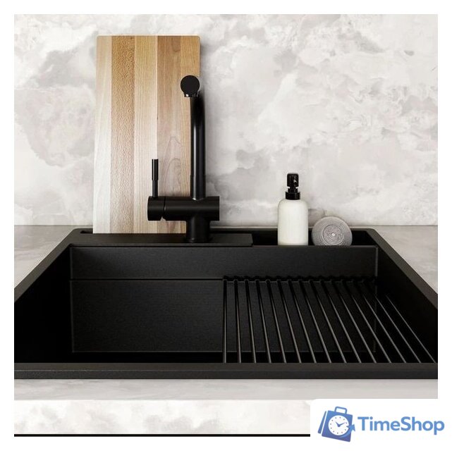 Кухонная мойка Globalo Silvano 60.1 Black/BL Mat - Изображение №4 — Интернет-магазин Time-Shop