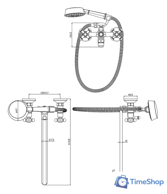 Смеситель Damixa RedBlu Retro 239500000 - Изображение №2 — Интернет-магазин Time-Shop