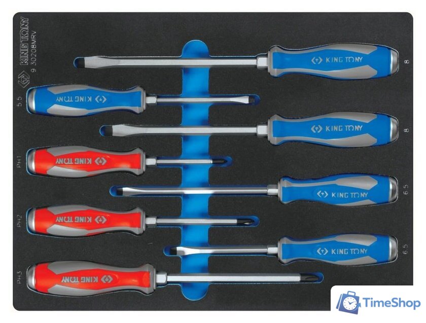 Набор отверток King Tony 9-30208MRV (8 предметов) - Изображение №1 — Интернет-магазин Time-Shop