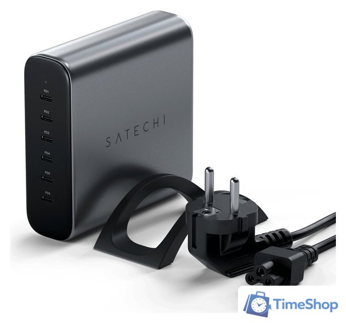 Сетевое зарядное Satechi 200W USB-C 6-Port GaN Charger ST-C200GM-EU - Изображение №6 — Интернет-магазин Time-Shop