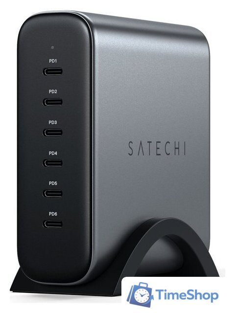 Сетевое зарядное Satechi 200W USB-C 6-Port GaN Charger ST-C200GM-EU - Изображение №1 — Интернет-магазин Time-Shop