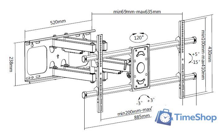 Кронштейн для телевизора Digis DSM-P4986 - Изображение №5 — Интернет-магазин Time-Shop