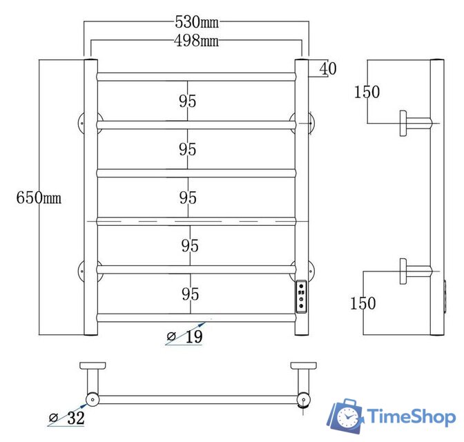 Полотенцесушитель Roxen Santi BK-109AW-6T 11030-5365W (белый) - Изображение №7 — Интернет-магазин Time-Shop