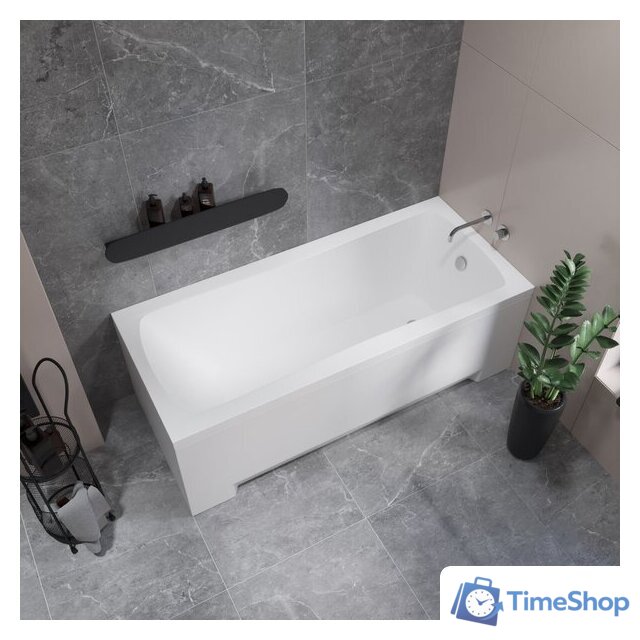 Ванна Lauter Bianca 140 21207140 (с ножками, серым подголов.,белым лиц. и торц.экраном) - Изображение №14 — Интернет-магазин Time-Shop