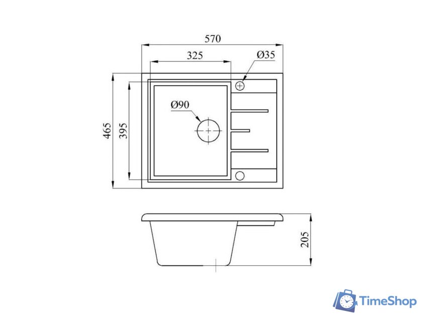 Кухонная мойка AV Engineering Platinum AV765495PSNA (песочный) - Изображение №2 — Интернет-магазин Time-Shop