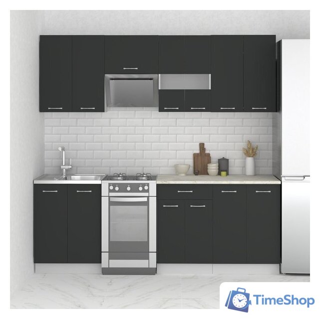 Готовая кухня Mio Tesoro Экстра-лайт 2.2 (антрацит/королевский опал) - Изображение №6 — Интернет-магазин Time-Shop