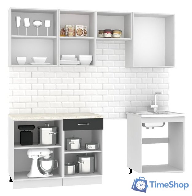 Готовая кухня Mio Tesoro Экстра-лайт 2.2 (антрацит/королевский опал) - Изображение №2 — Интернет-магазин Time-Shop