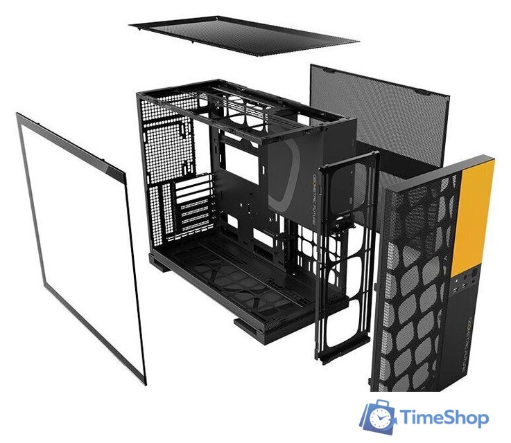 Корпус Geometric Future Model 5 Vent (черный/желтый) - Изображение №3 — Интернет-магазин Time-Shop