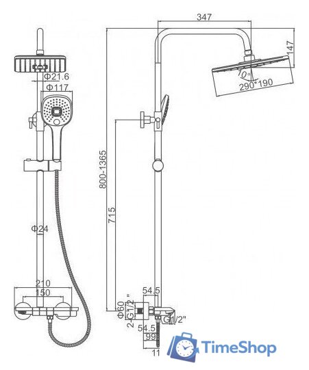 Душевая система  Ledeme L2418 - Изображение №7 — Интернет-магазин Time-Shop