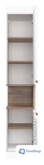  Brevita Шкаф-пенал для ванной Bergen 35 BER-05035-01-19-ПоП (белый/темное дерево) - Изображение №3 — Интернет-магазин Time-Shop