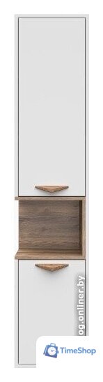  Brevita Шкаф-пенал для ванной Bergen 35 BER-05035-01-19-ПоП (белый/темное дерево) - Изображение №2 — Интернет-магазин Time-Shop