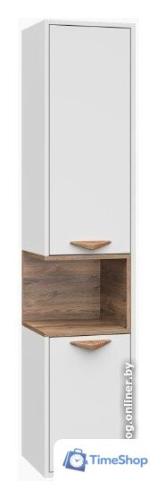  Brevita Шкаф-пенал для ванной Bergen 35 BER-05035-01-19-ПоП (белый/темное дерево) - Изображение №1 — Интернет-магазин Time-Shop