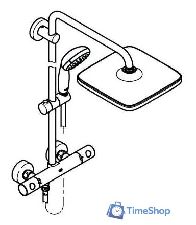 Душевая система  Grohe QuickFix Vitalio Start 250 CUBE 26697000 - Изображение №4 — Интернет-магазин Time-Shop