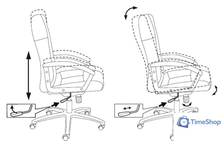 Офисное кресло Бюрократ T-9908AXSN-BLACK (ткань, черный) - Изображение №8 — Интернет-магазин Time-Shop