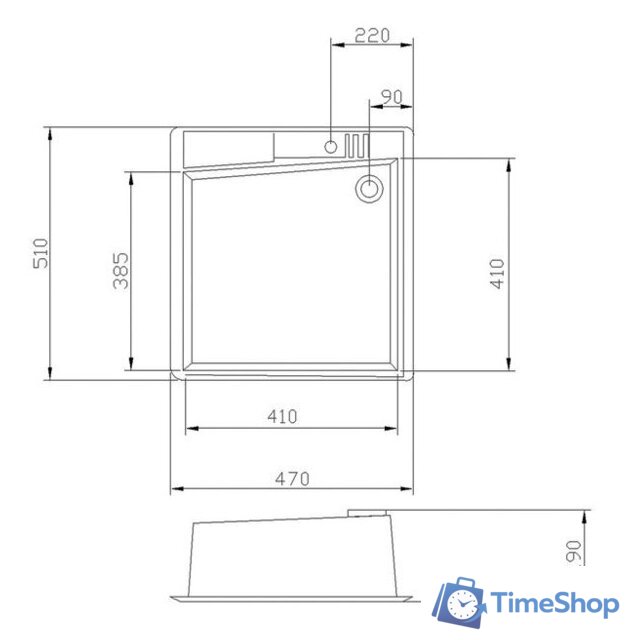 Кухонная мойка Акватон Парма (графит) - Изображение №2 — Интернет-магазин Time-Shop
