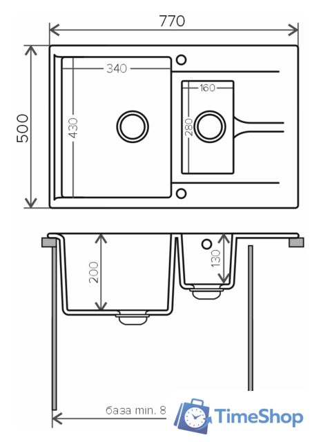Кухонная мойка Polygran Brig-770 (белый хлопок 36) - Изображение №2 — Интернет-магазин Time-Shop
