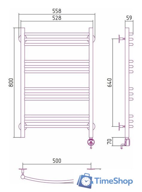 Полотенцесушитель Стилье Формат 10 ТП 800х500 (3+3+3+3) Г16 00510-8050 - Изображение №3 — Интернет-магазин Time-Shop