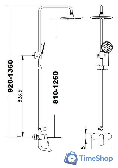Душевая система  Savol SK-H7401 - Изображение №2 — Интернет-магазин Time-Shop