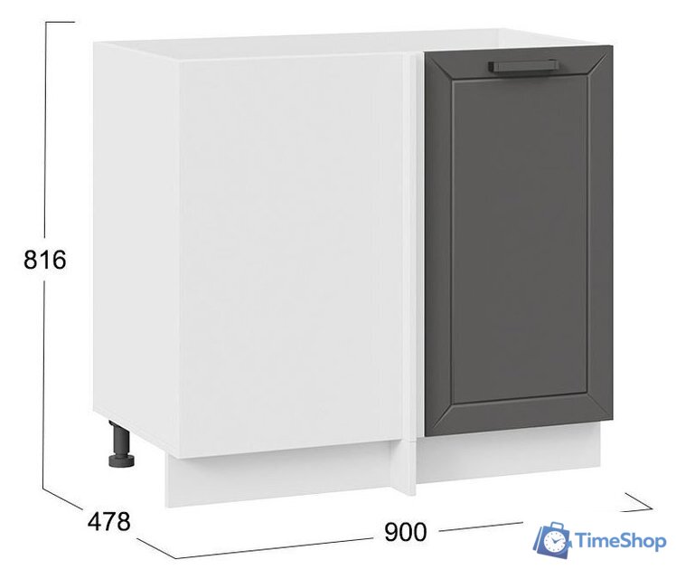 Шкаф напольный Трия Лорас 1Н9У (белый/холст вулкан) - Изображение №3 — Интернет-магазин Time-Shop