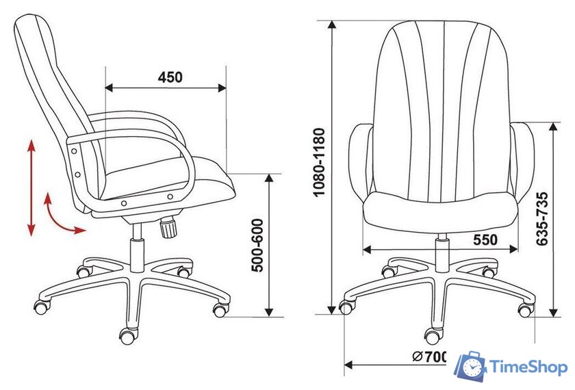 Офисное кресло Бюрократ T-898AXSN (черный 3С11) - Изображение №14 — Интернет-магазин Time-Shop