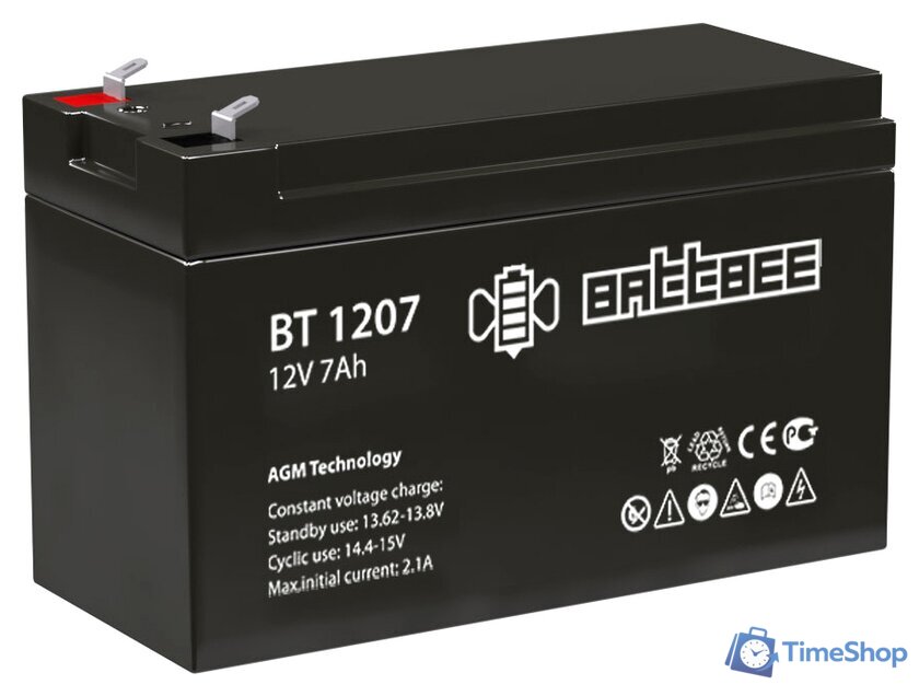 Аккумулятор для ИБП BattBee BT 1207 (12В/7Ач) - Изображение №1 — Интернет-магазин Time-Shop