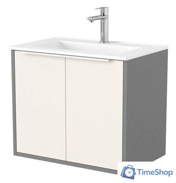  Дабер Тумба под умывальник 018 WeltWasser Deilbach 7517-60 Т18.6W.0.19Б (бежевый/серый/ручка белая) - Изображение №1 — Интернет-магазин Time-Shop