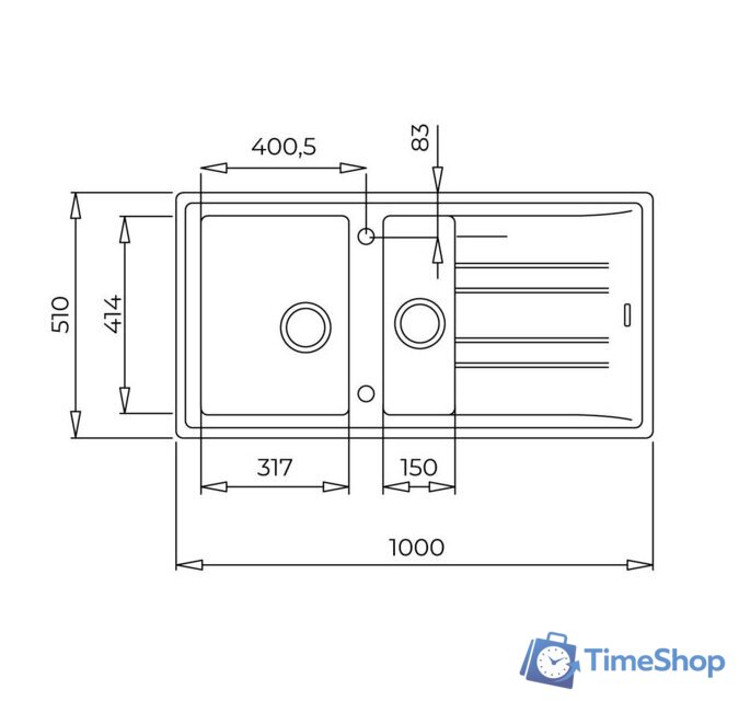 Кухонная мойка TEKA Stone 60 B-TG 1/2B 1D (карбон) - Изображение №2 — Интернет-магазин Time-Shop