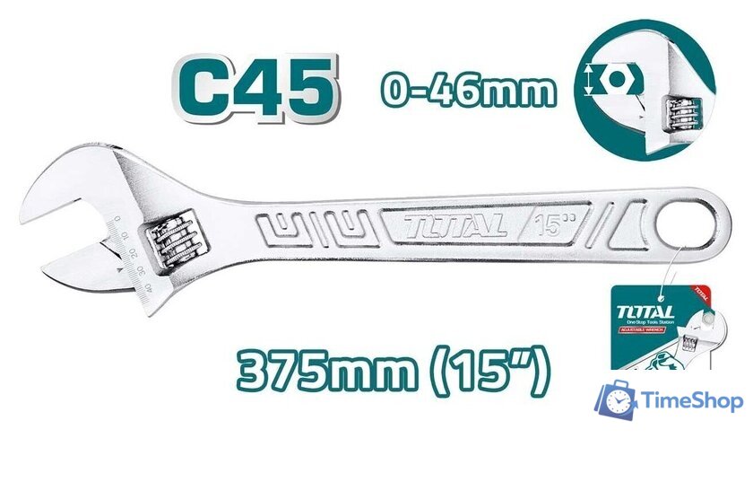 Ключ разводной Total THT1010153 - Изображение №1 — Интернет-магазин Time-Shop