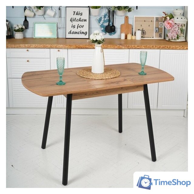 Кухонный стол Listvig Винер Mini R раздвижной (дуб табачный/черный) - Изображение №14 — Интернет-магазин Time-Shop