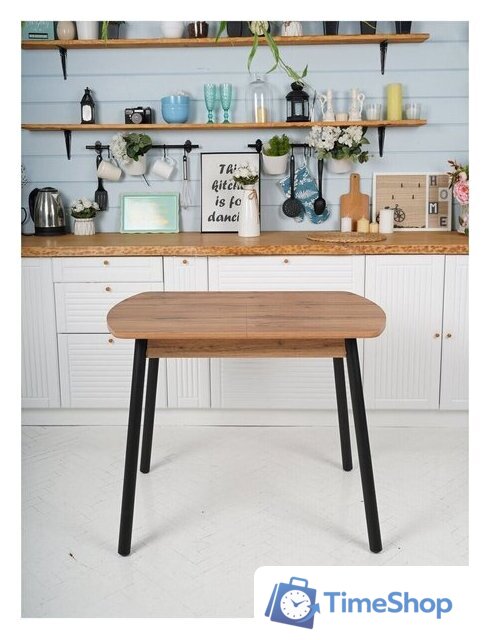 Кухонный стол Listvig Винер Mini R раздвижной (дуб табачный/черный) - Изображение №3 — Интернет-магазин Time-Shop