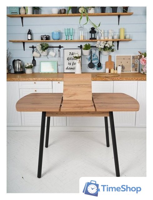 Кухонный стол Listvig Винер Mini R раздвижной (дуб табачный/черный) - Изображение №6 — Интернет-магазин Time-Shop