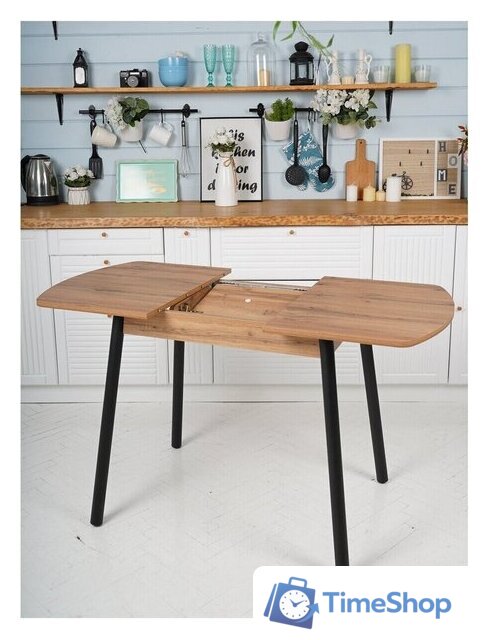 Кухонный стол Listvig Винер Mini R раздвижной (дуб табачный/черный) - Изображение №5 — Интернет-магазин Time-Shop