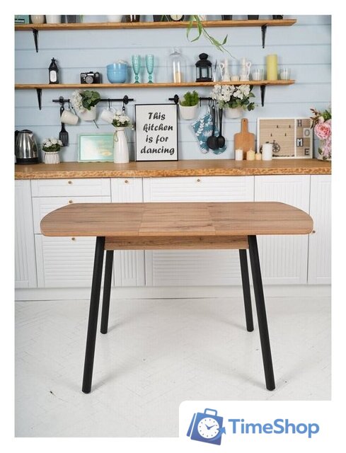 Кухонный стол Listvig Винер Mini R раздвижной (дуб табачный/черный) - Изображение №4 — Интернет-магазин Time-Shop