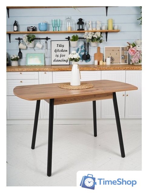 Кухонный стол Listvig Винер Mini R раздвижной (дуб табачный/черный) - Изображение №13 — Интернет-магазин Time-Shop