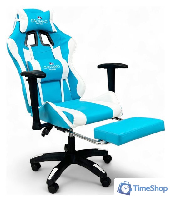 Игровое (геймерское) кресло Calviano 1585 (голубой) - Изображение №1 — Интернет-магазин Time-Shop