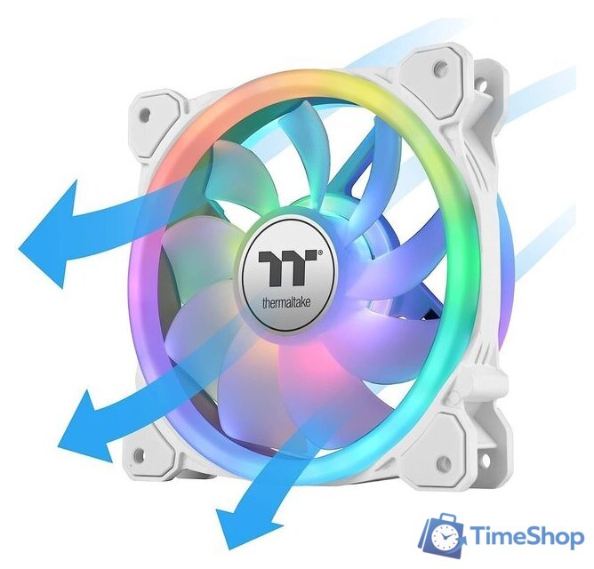 Комплект вентиляторов для корпуса с контроллером Thermaltake SWAFAN 12 RGB Radiator Fan TT Premium Edition White CL-F145-PL12SW-A - Изображение №4 — Интернет-магазин Time-Shop