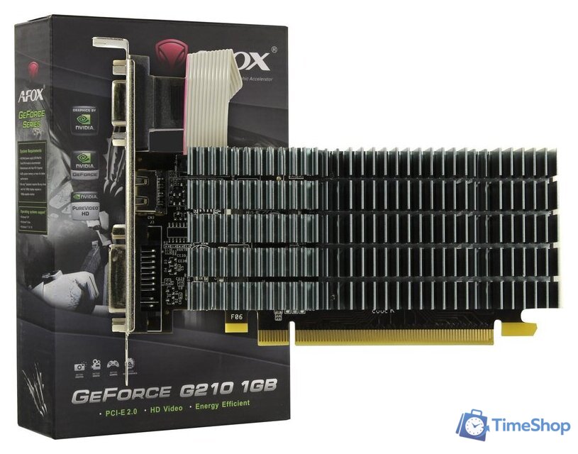 Видеокарта AFOX GeForce GT 210 1GB DDR2 AF210-1024D2LG2 - Изображение №1 — Интернет-магазин Time-Shop