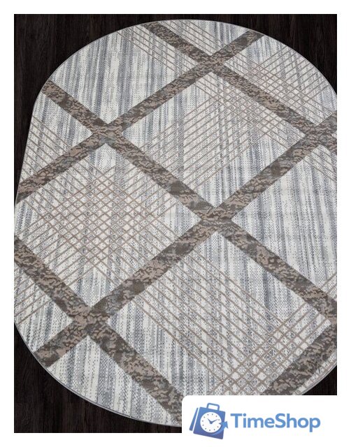 Ковер для жилой комнаты Merinos Sierra F351-OVAL-CREAM-BLUE (1.8х2.5) - Изображение №4 — Интернет-магазин Time-Shop