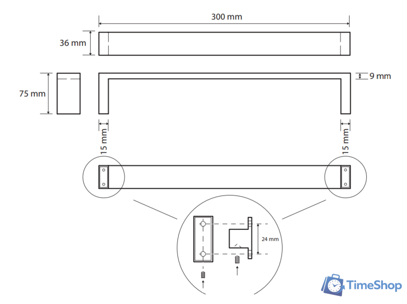 Держатель для полотенца Bemeta Gamma 145804012 - Изображение №2 — Интернет-магазин Time-Shop