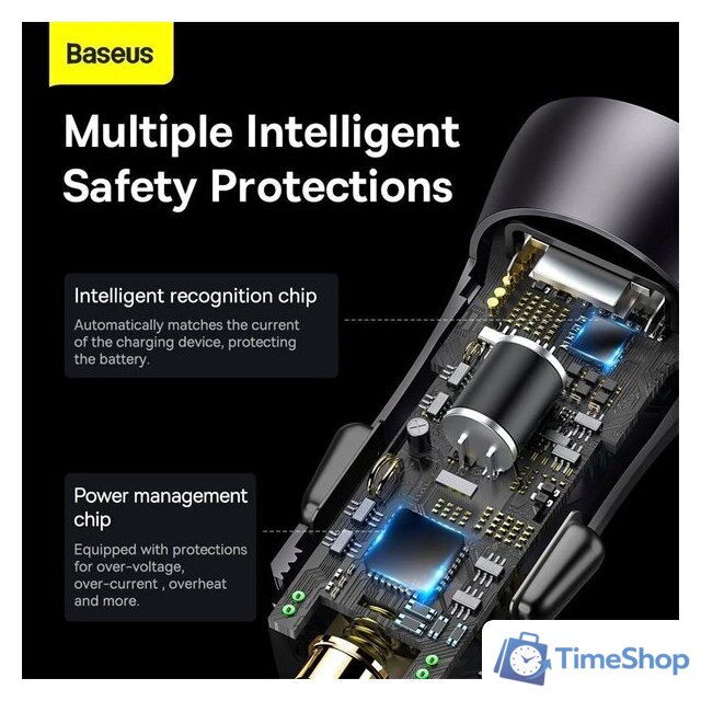 Автомобильное зарядное Baseus CGJM000113 - Изображение №7 — Интернет-магазин Time-Shop