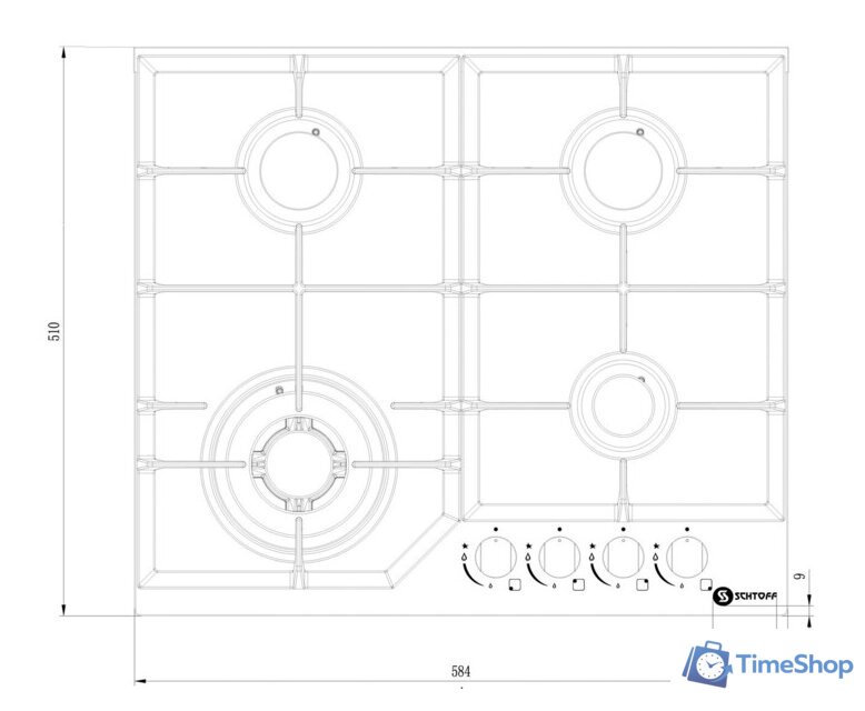 Варочная панель Schtoff H6034C30IS Black - Изображение №2 — Интернет-магазин Time-Shop