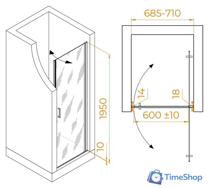 Душевая дверь RGW LE-003Gr 351200307-110 - Изображение №4 — Интернет-магазин Time-Shop
