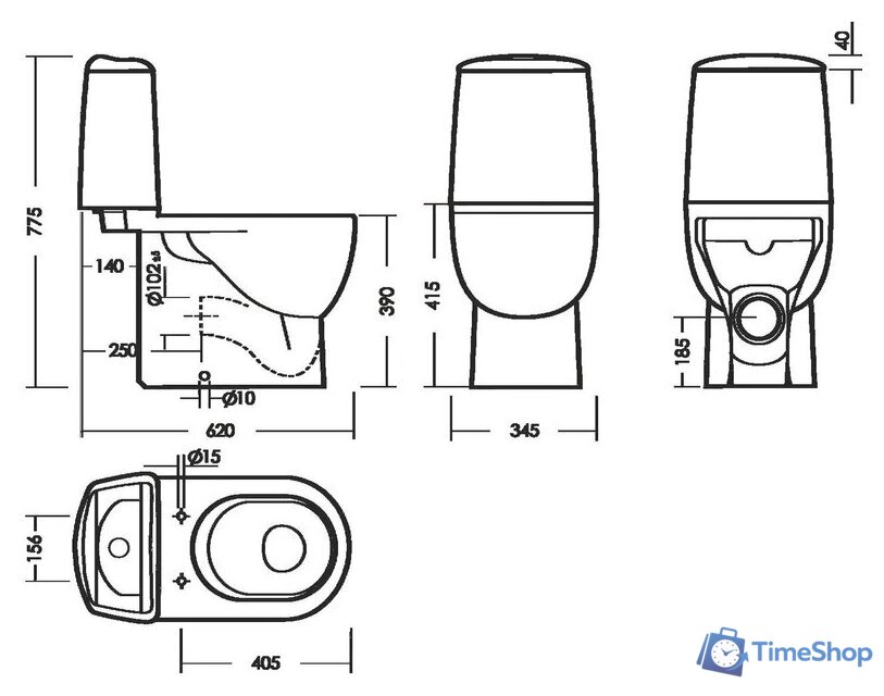 Унитаз напольный Sanita Luxe Best Comfort WC.CC/Best/2-DM/WHT.G/S1 - Изображение №6 — Интернет-магазин Time-Shop