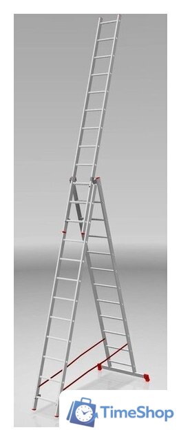 Лестница-стремянка Новая высота NV 223 алюминиевая трёхсекционная 3x12 ступеней - Изображение №3 — Интернет-магазин Time-Shop