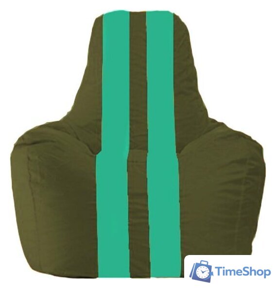 Кресло-мешок Flagman Спортинг С1.1-58 (тёмно-оливковый/бирюзовый) - Изображение №1 — Интернет-магазин Time-Shop