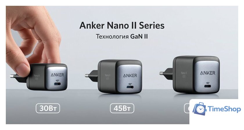 Сетевое зарядное Anker PowerPort Nano II GaN 65 Вт - Изображение №5 — Интернет-магазин Time-Shop
