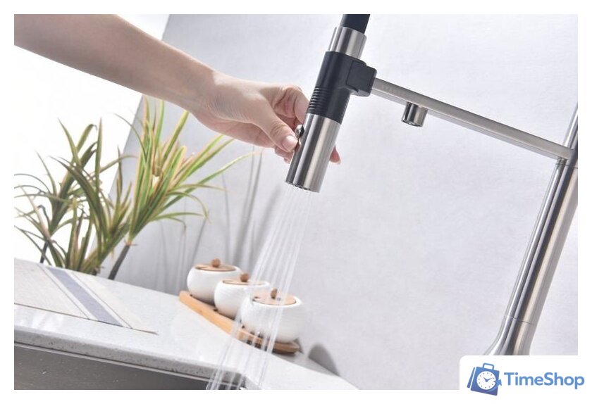 Смеситель Paulmark Magneto One Ma213188-BS (стальной/брашированная сталь) - Изображение №3 — Интернет-магазин Time-Shop