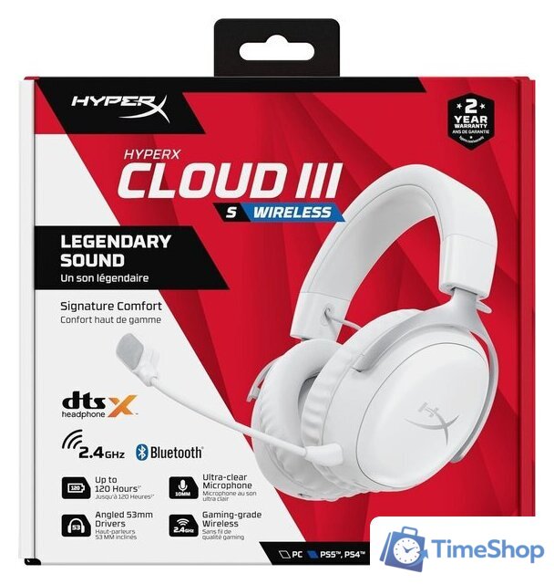 Наушники HyperX Cloud III S Wireless (белый) - Изображение №5 — Интернет-магазин Time-Shop